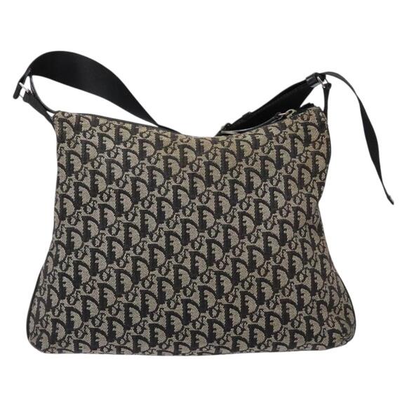 DIOR Trotter Canvas Shoulder Bag Navy Silver - Picture 3 of 12